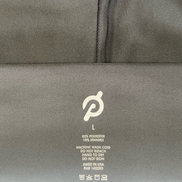 Peloton Black Ribbed Pocket Leggings | Size L - Picture 5 of 6
